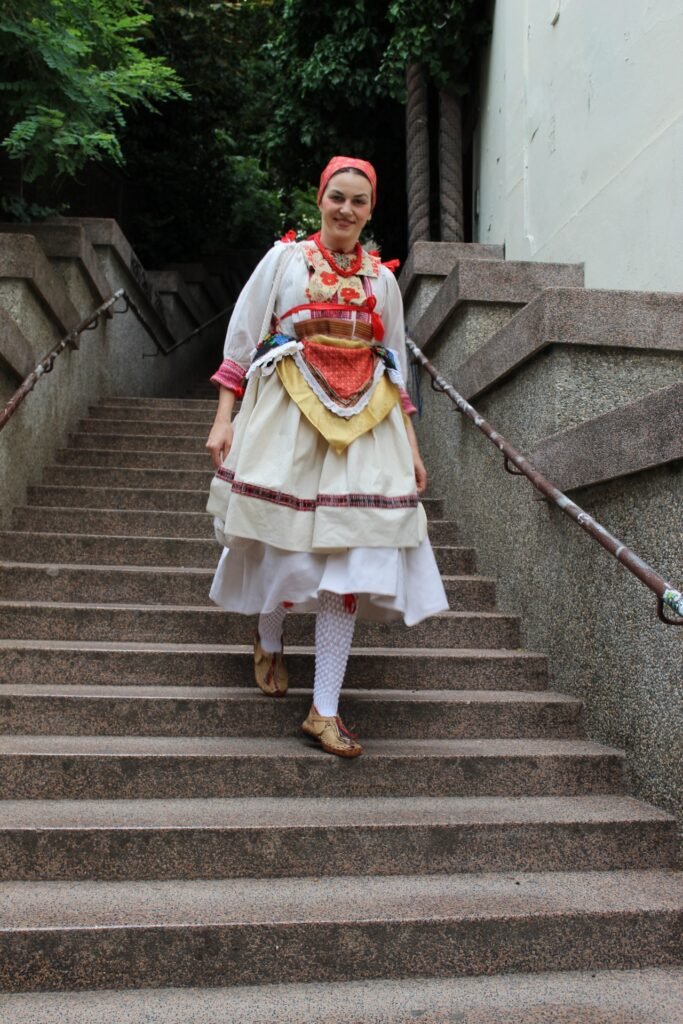 ladie walking down from Stross